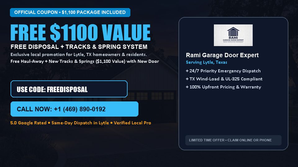 Rami Garage Door Expert FREE Haul-Away & Heavy-Duty Tracks with New Door in Lytle, TX